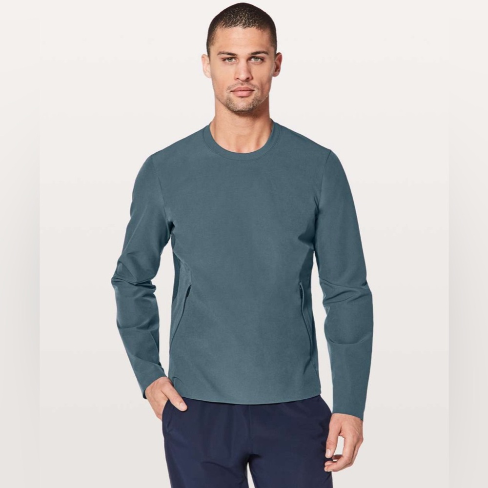 NWOT Lululemon Warp Lite Long Sleeve Crew - Size XL Iron Blue/Night Diver